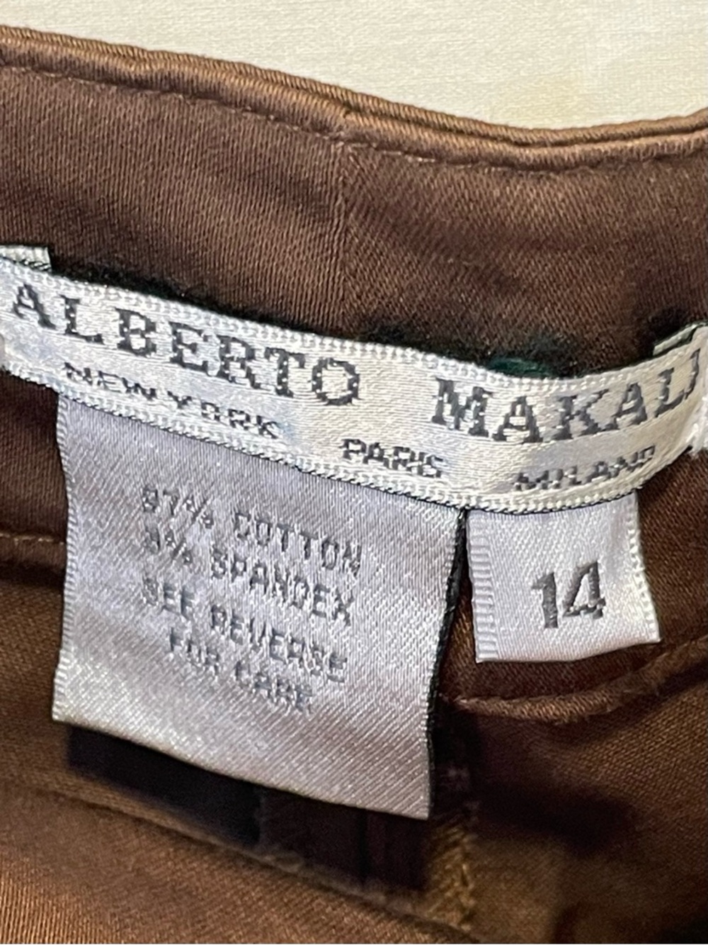 Alberto Makali Women’s Brown Cropped Pants with Rope Waist Detail Size 14 - Picture 2 of 9
